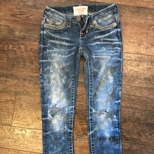 Big Star vintage collection 24R Jenae distressed jeans. Well loved! Low rise 7”